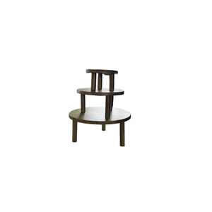 Unbranded 3 Tier Round Wooden Display Stand Brown